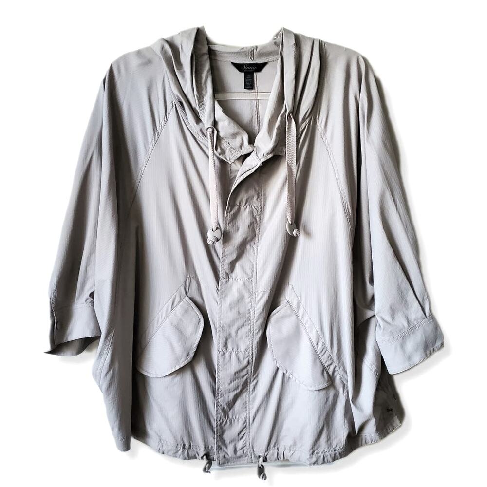 SOMA Women Lightweight Jacket Gray Beige XL Casual Utility Modern Coastal